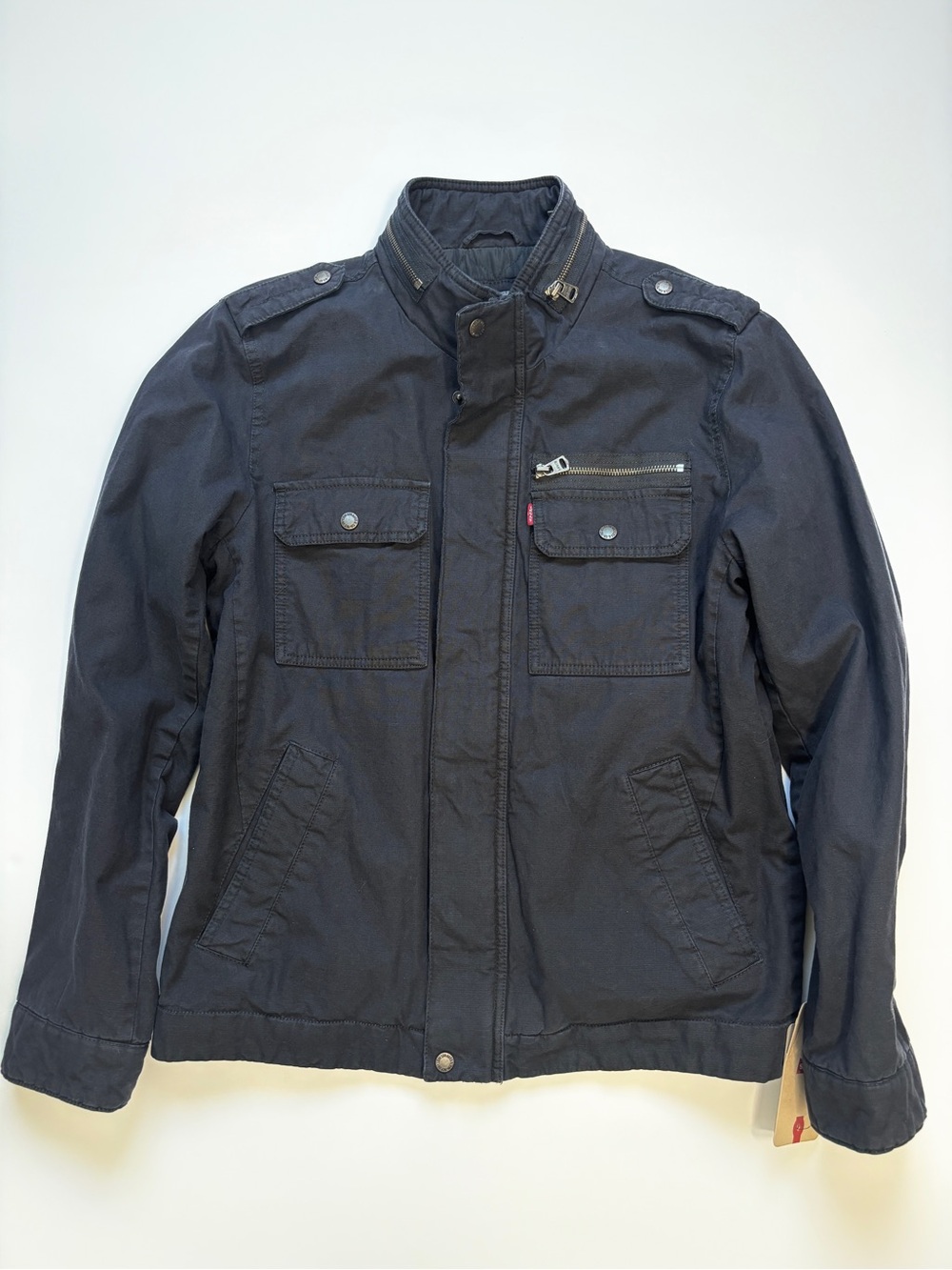 Levi's Men's Sz Small Navy Blue Cotton Military Jacket